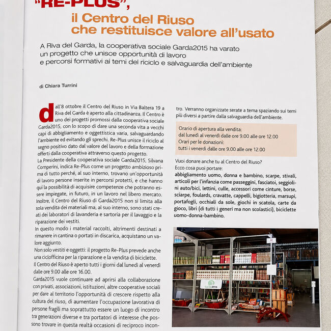 dialogo - Rivista soci CR AltoGarda - 1 dicembre 2020 | Il Centro del Riuso che restituisce valore all'usato